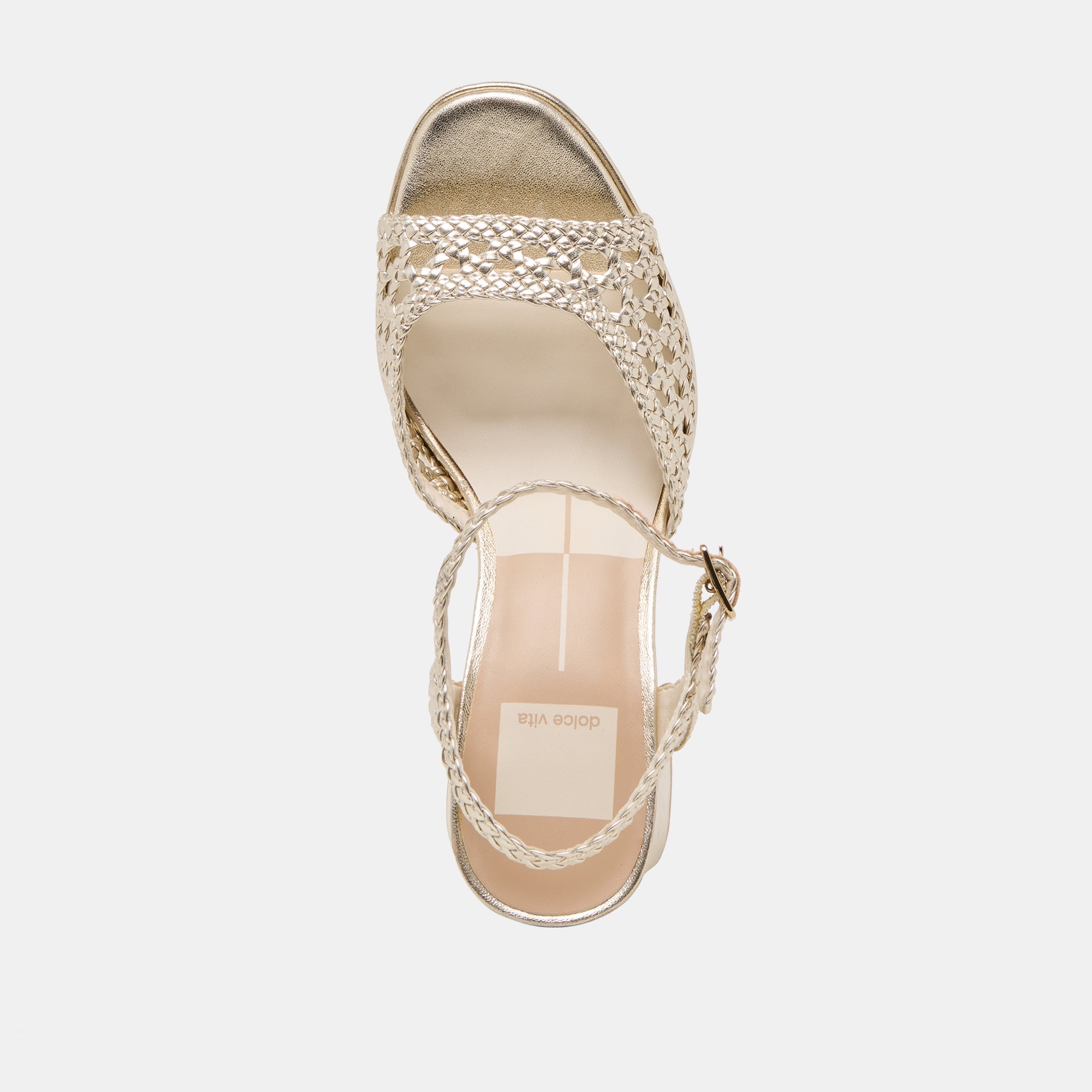 PEYTEN HEELS LIGHT GOLD WOVEN STELLA