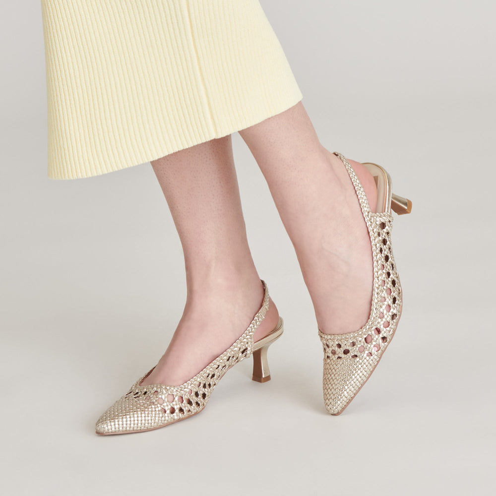 OLYMPA HEELS LIGHT GOLD METALLIC STELLA