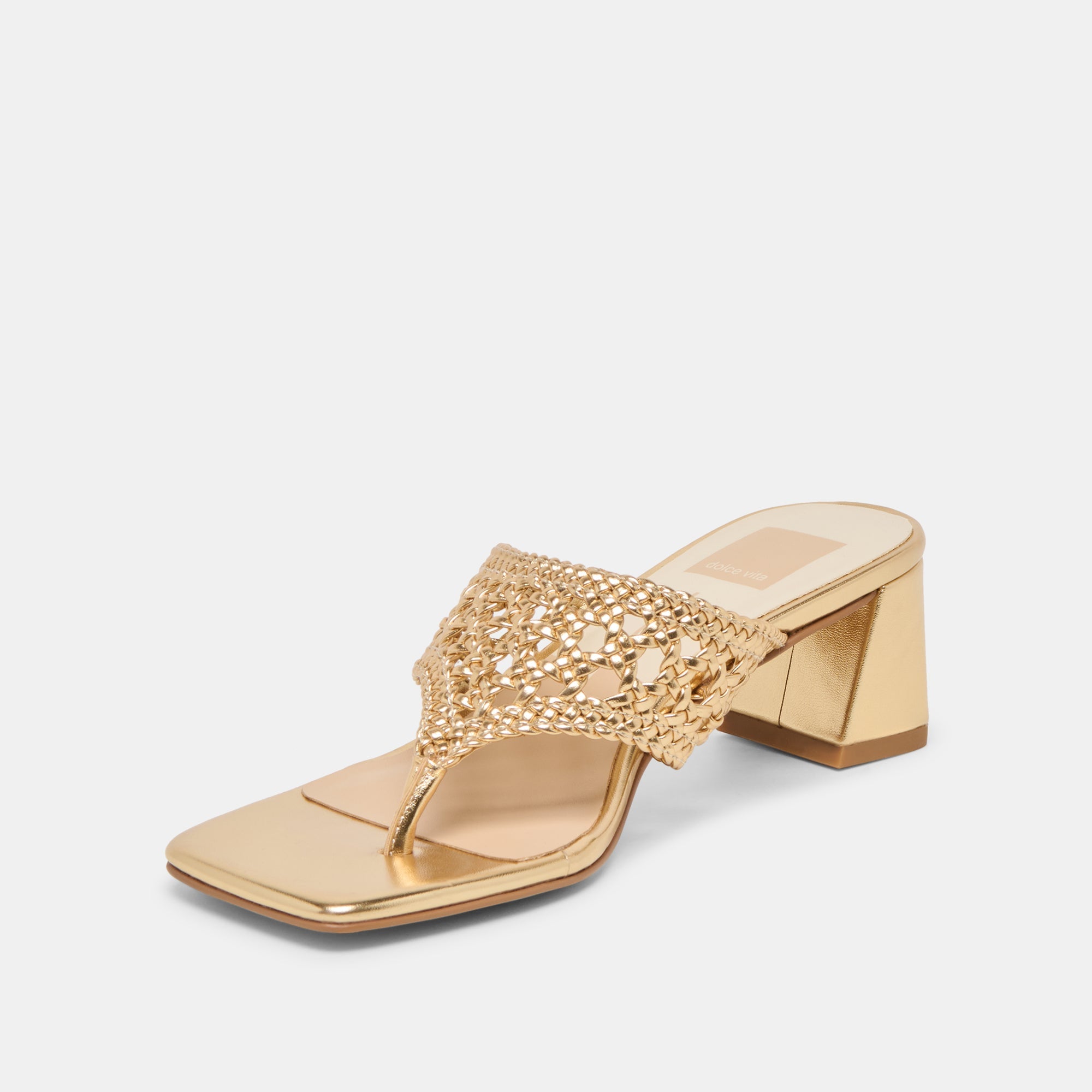 Barlo Gold Woven Stella Heels