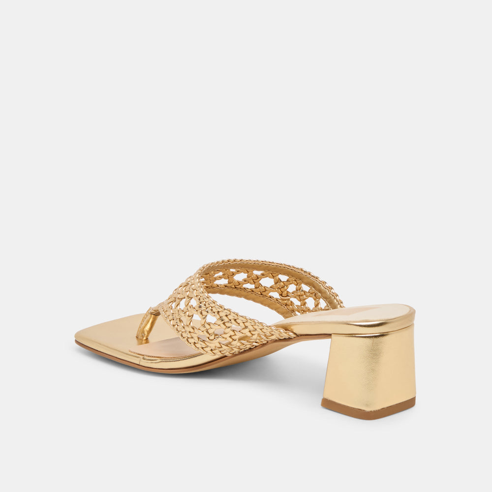 Barlo Gold Woven Stella Heels