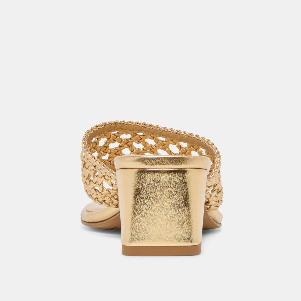 Barlo Gold Woven Stella Heels