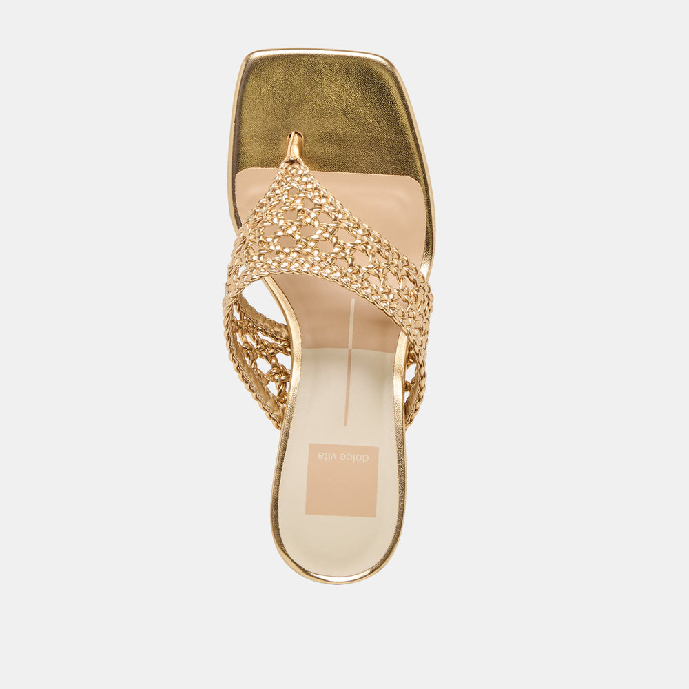 Barlo Gold Woven Stella Heels