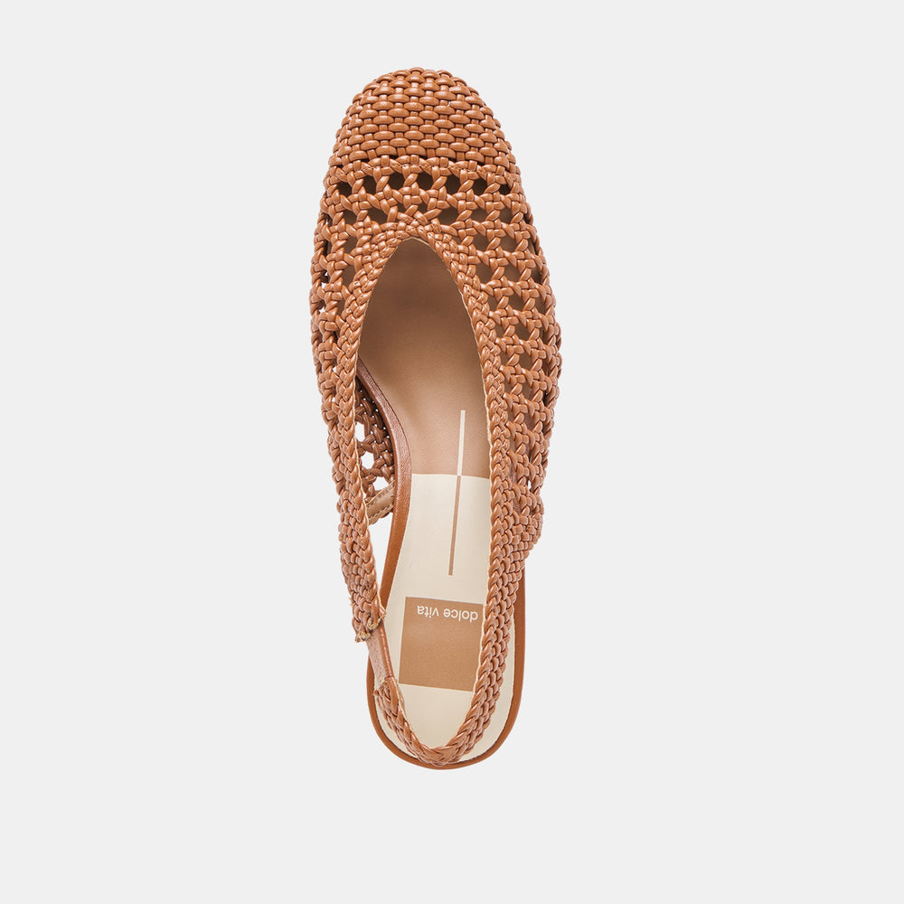 Fawne Saddle Woven Stella Heels