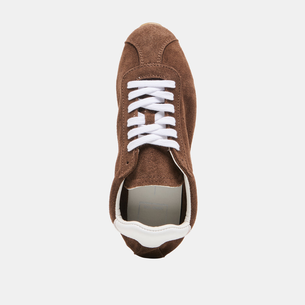 Serina Dk Brown Suede Sneakers