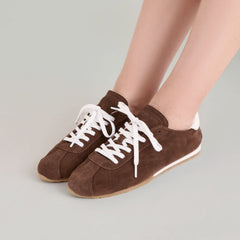Serina Dk Brown Suede Sneakers