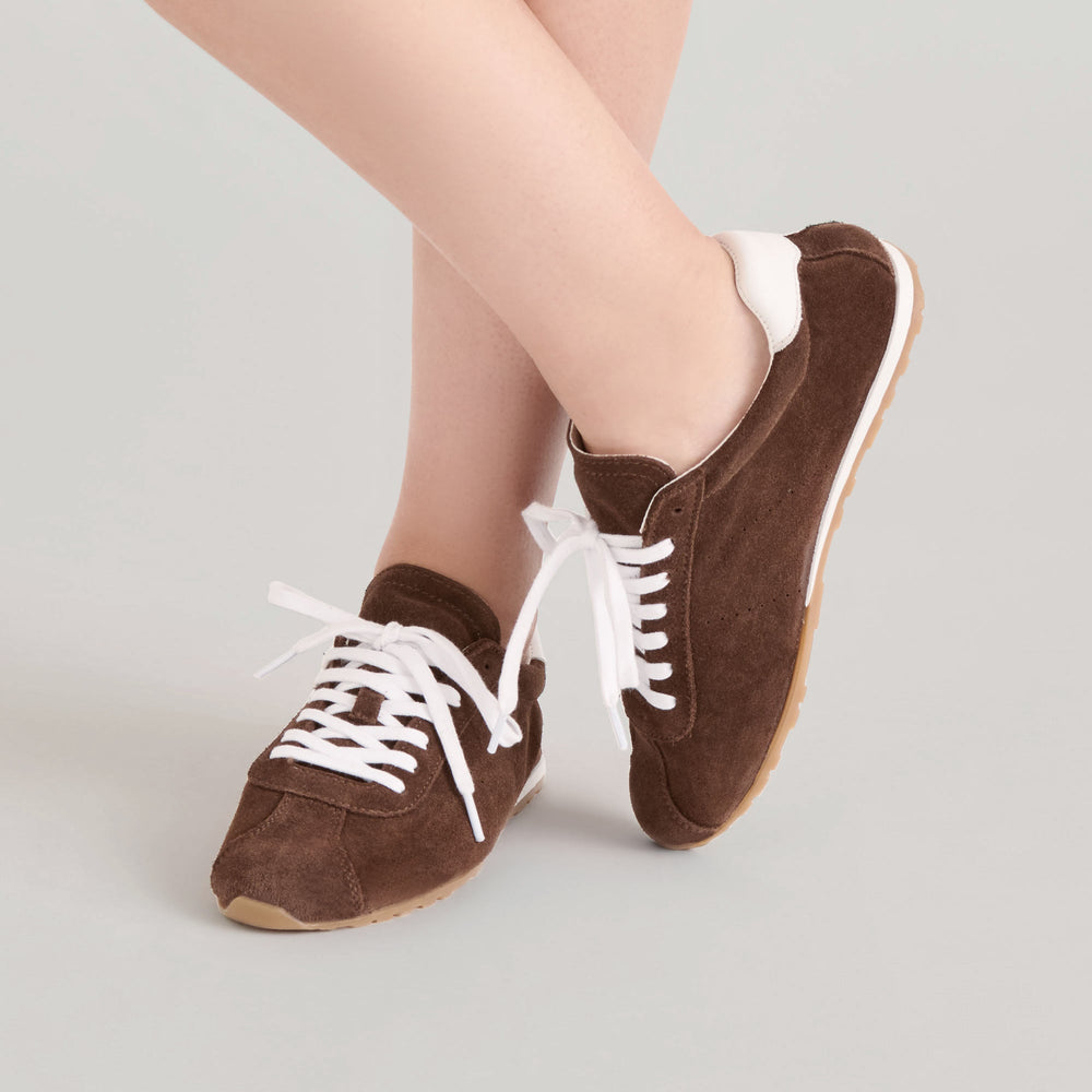 Serina Dk Brown Suede Sneakers