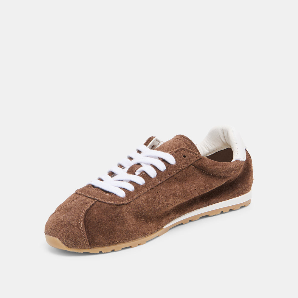 Serina Dk Brown Suede Sneakers