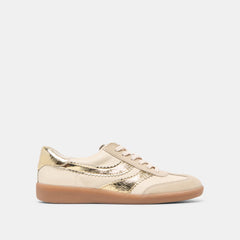 Merit White Gold Leather Sneakers