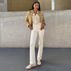 Merit White Gold Leather Sneakers