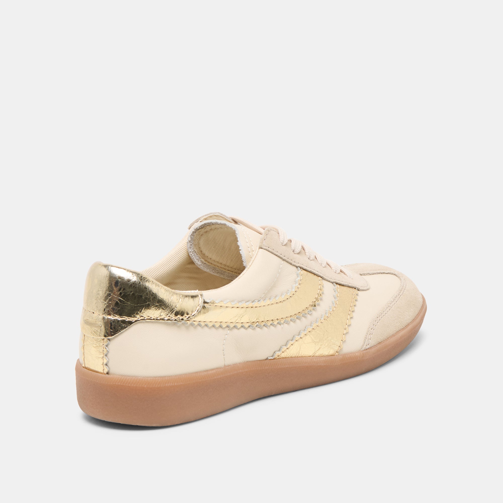 Merit White Gold Leather Sneakers