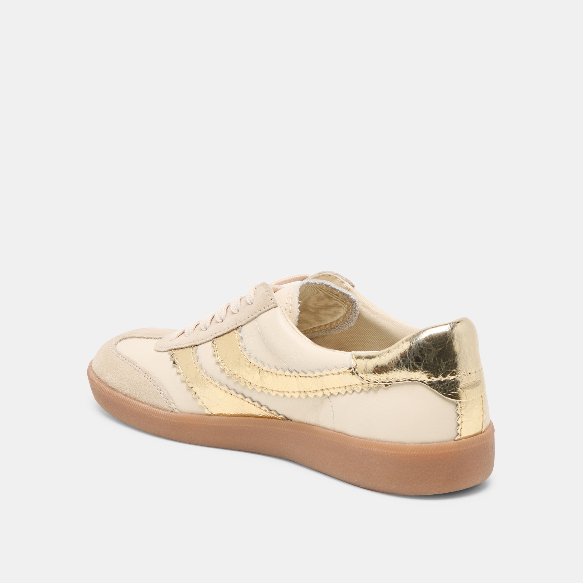 Merit White Gold Leather Sneakers