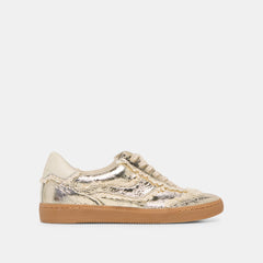 Notice Lace Platinum Distressed Leather Sneakers
