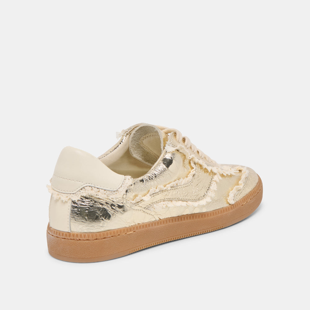 Notice Lace Platinum Distressed Leather Sneakers