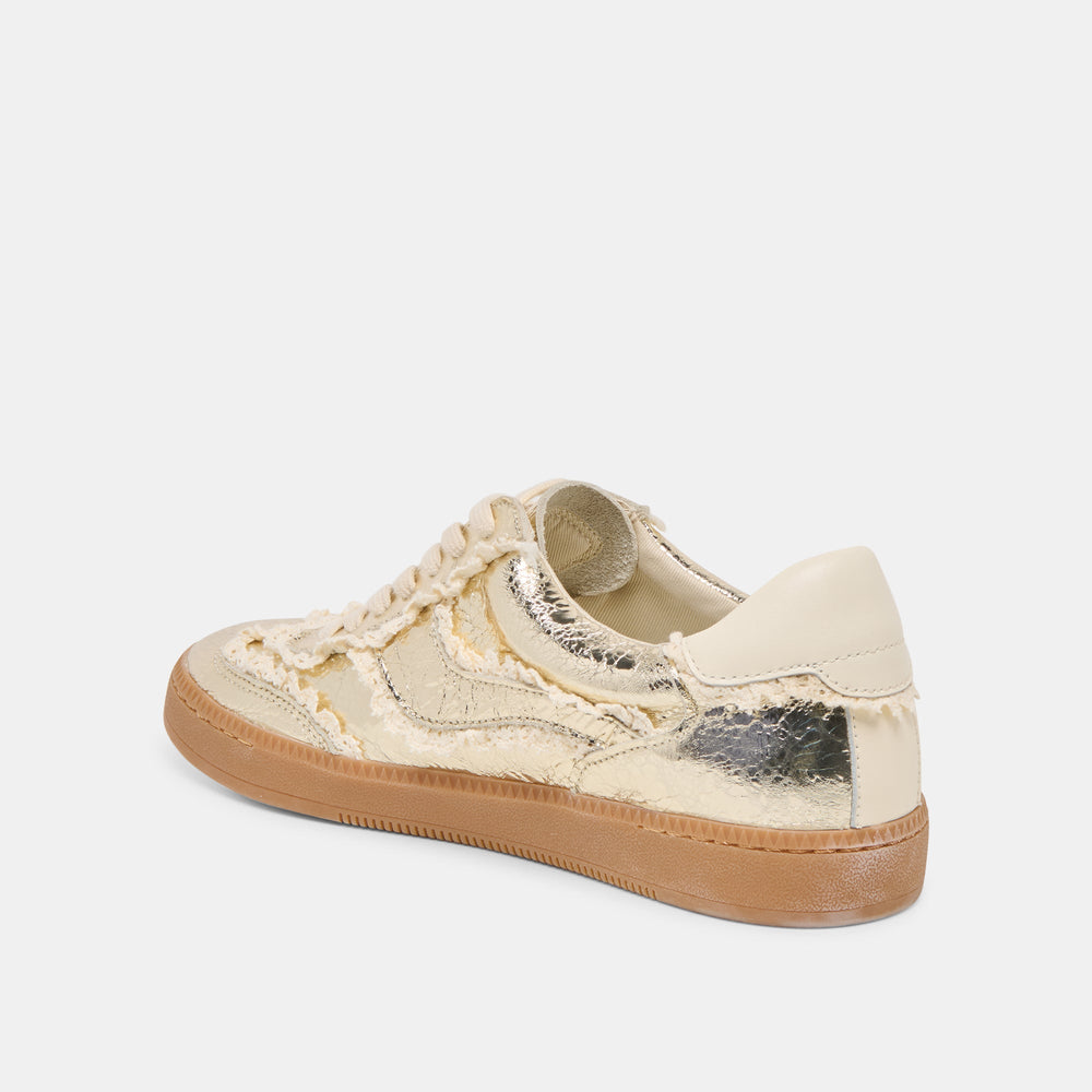Notice Lace Platinum Distressed Leather Sneakers