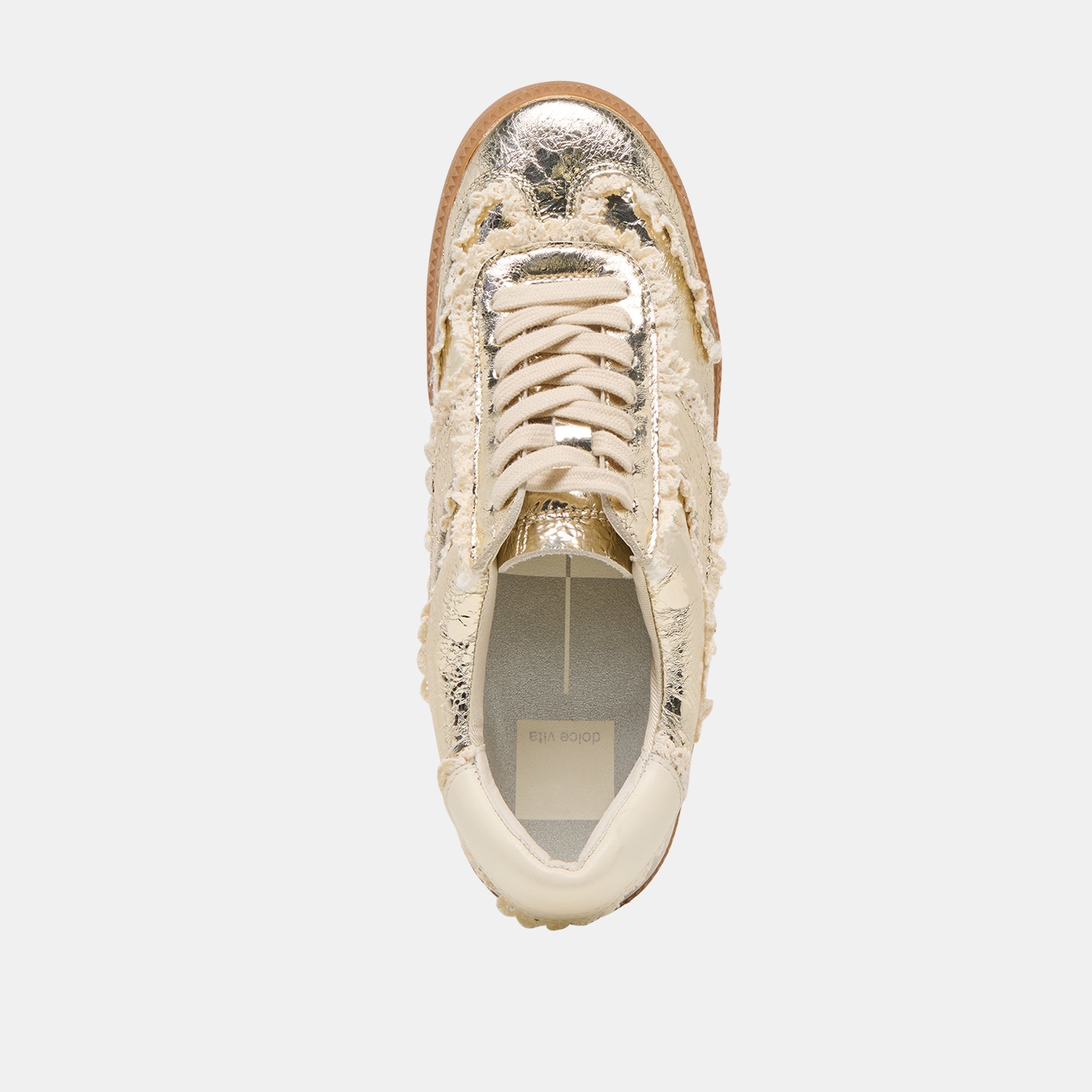 Notice Lace Platinum Distressed Leather Sneakers