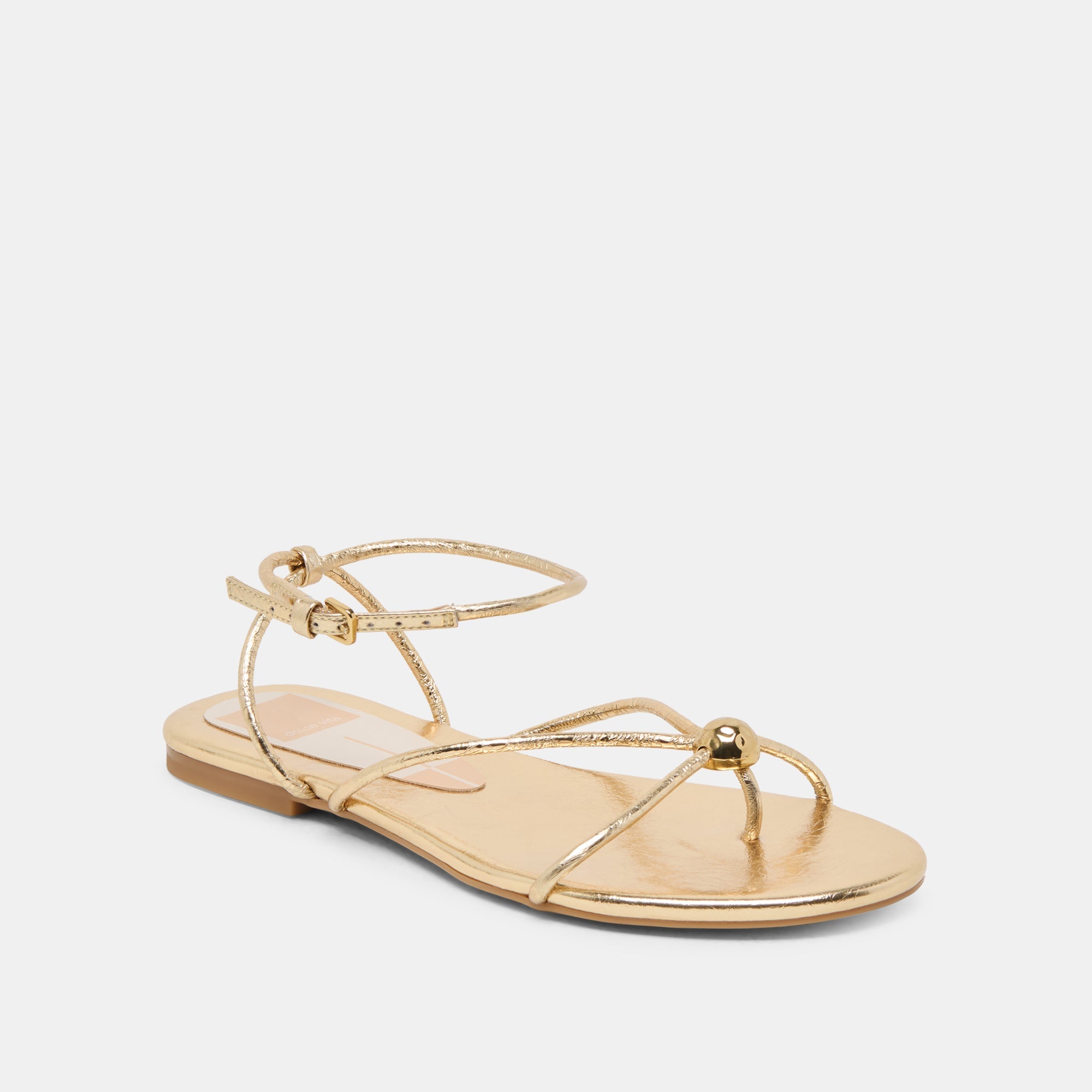Kenley Gold Leather Sandals