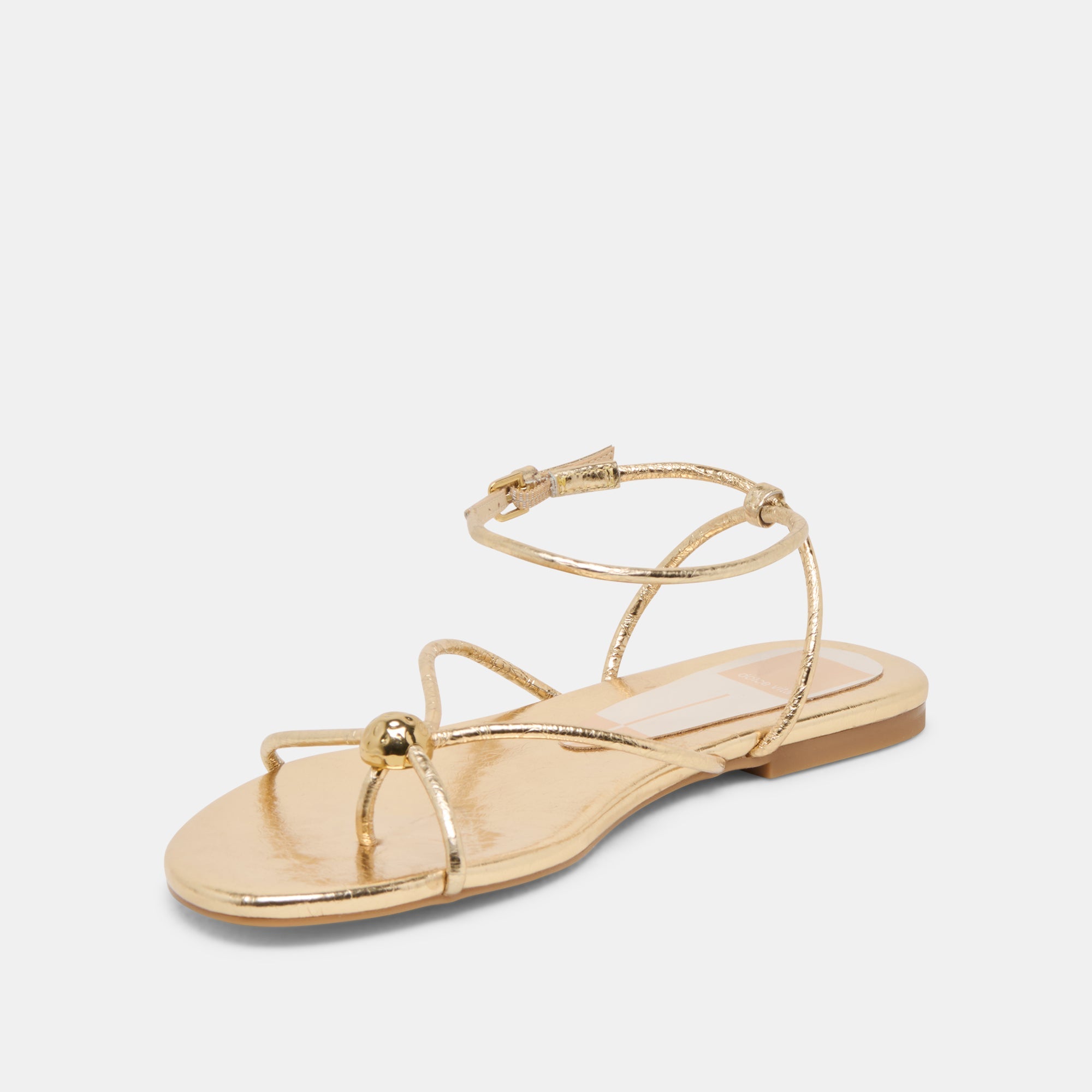 Kenley Gold Leather Sandals