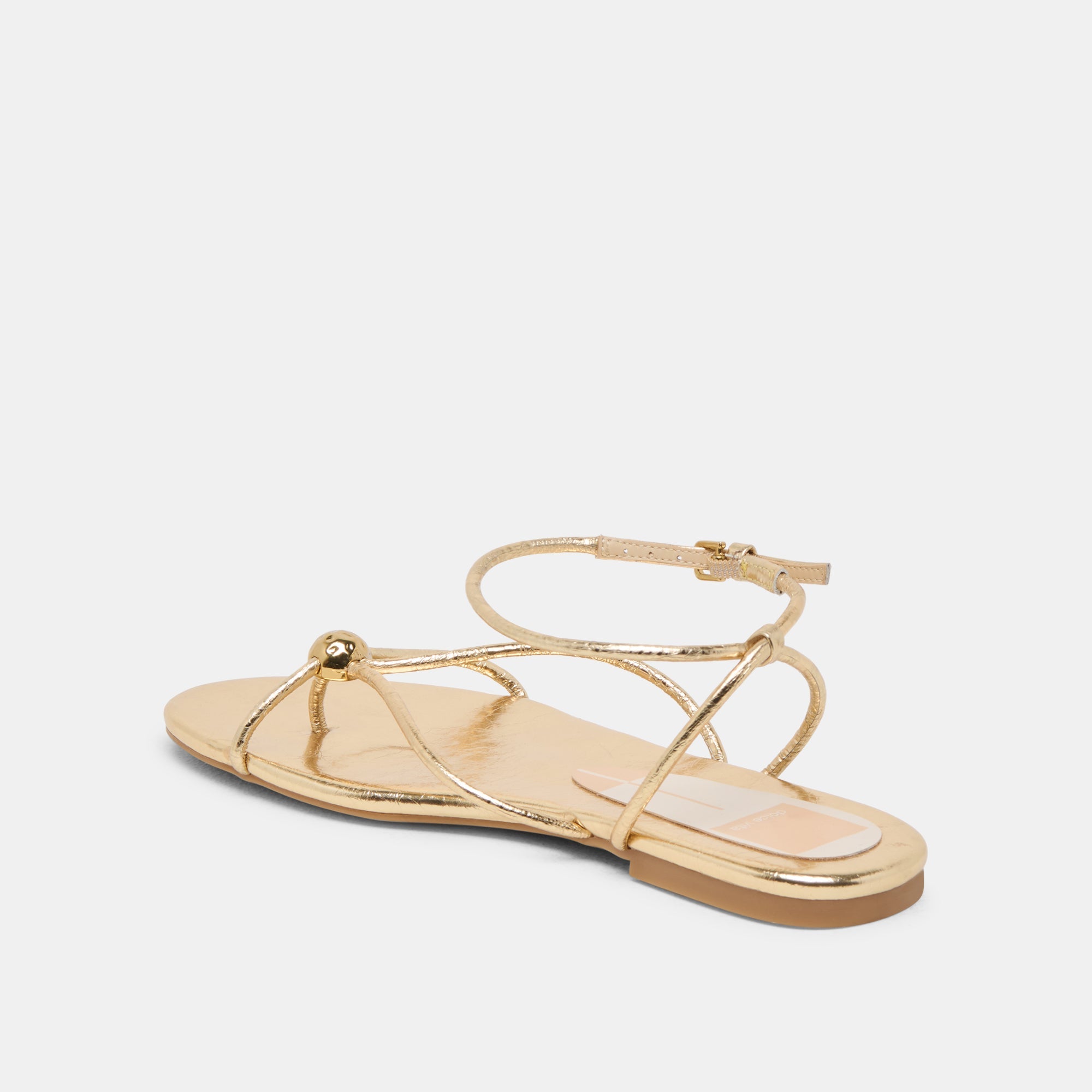 Kenley Gold Leather Sandals