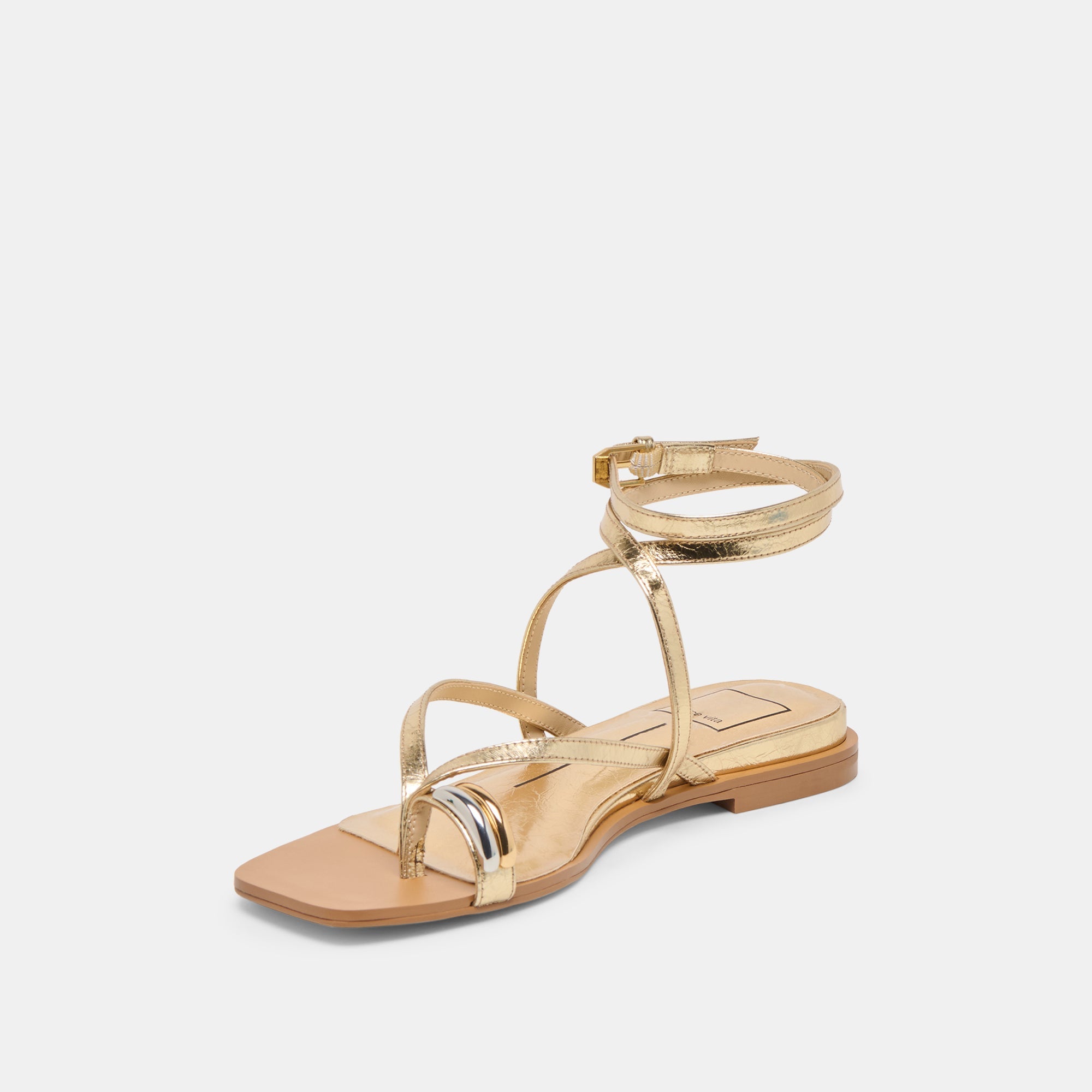 Tyrice Gold Leather Sandals