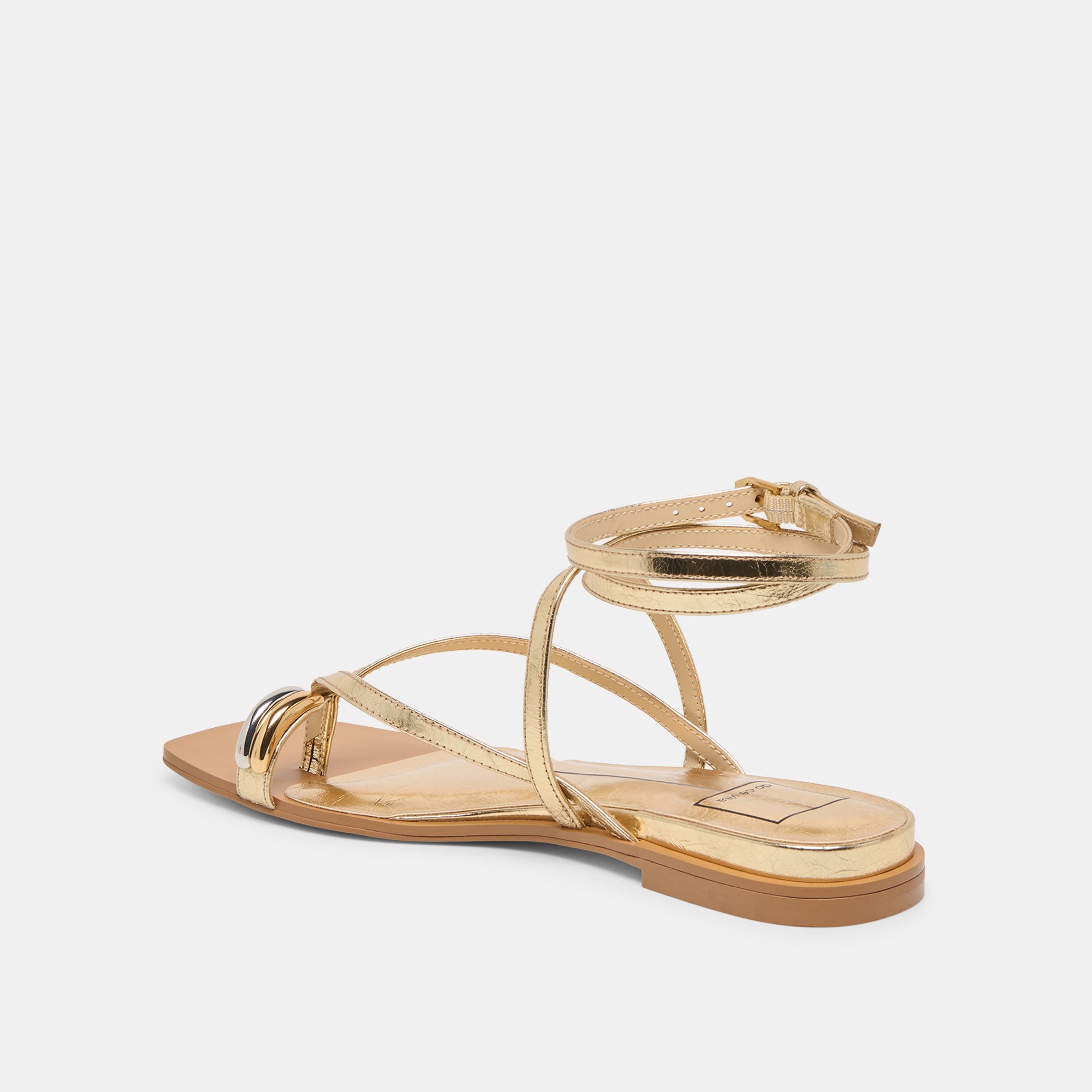 Tyrice Gold Leather Sandals