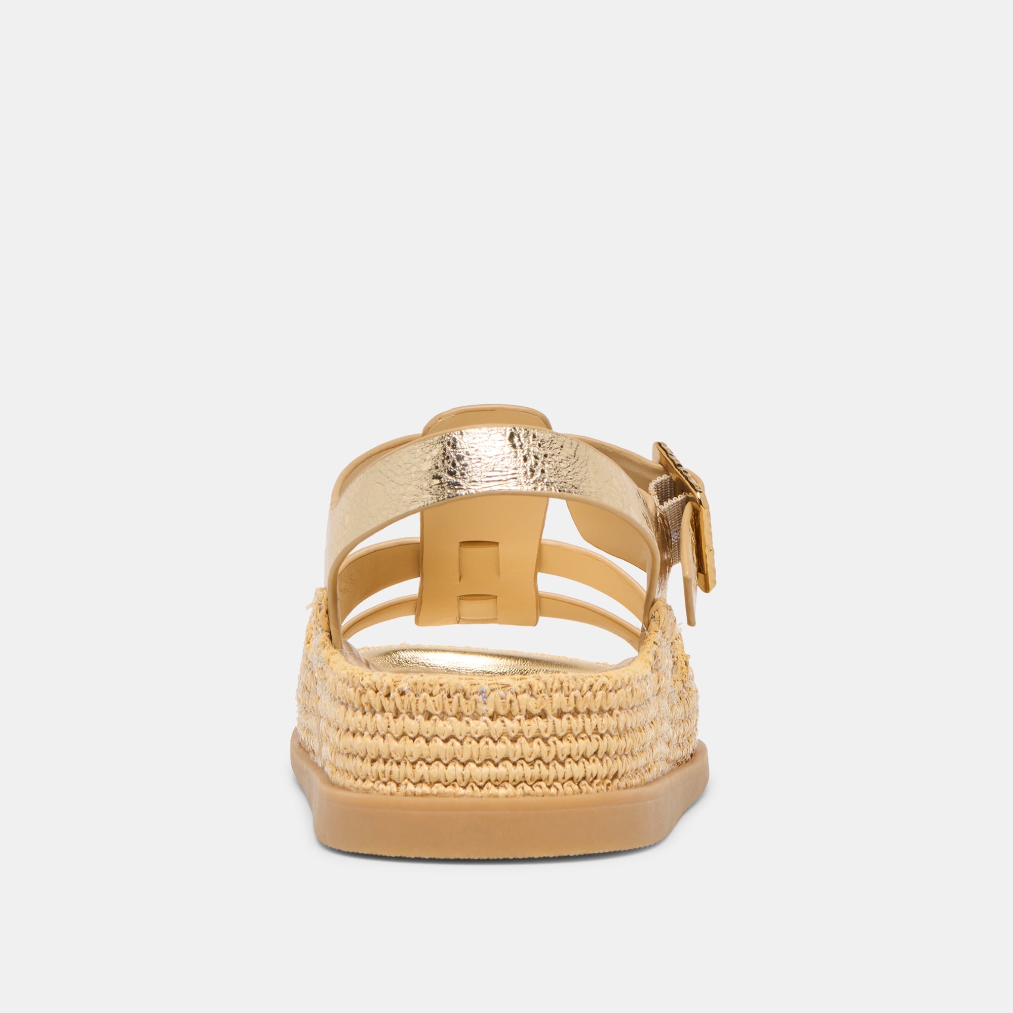 Shenna Gold Distressed Leather Sandals