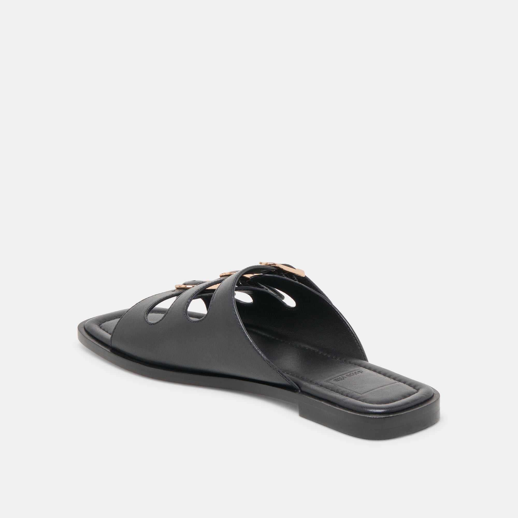 Fin Black Leather Sandals