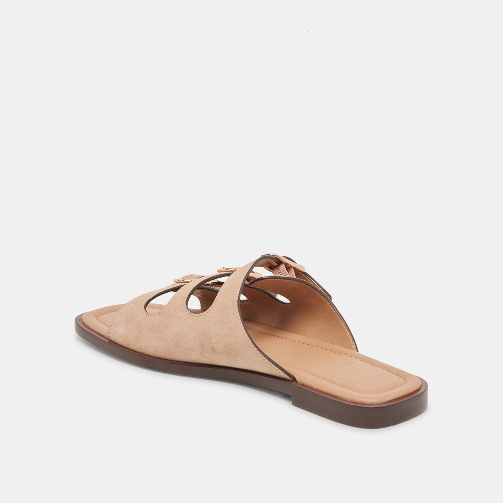 Fin Tan Suede Sandals