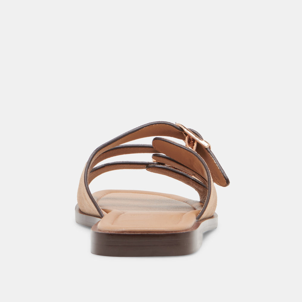 Fin Tan Suede Sandals