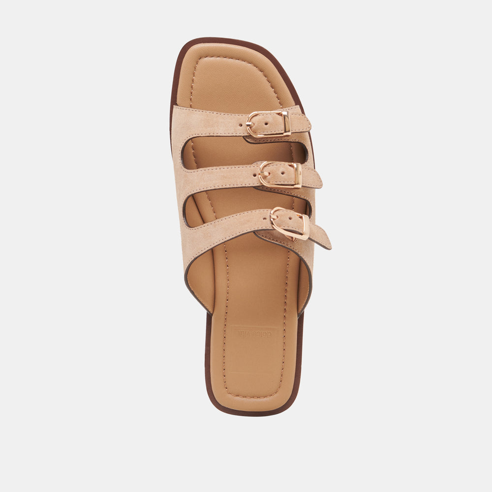 Fin Tan Suede Sandals