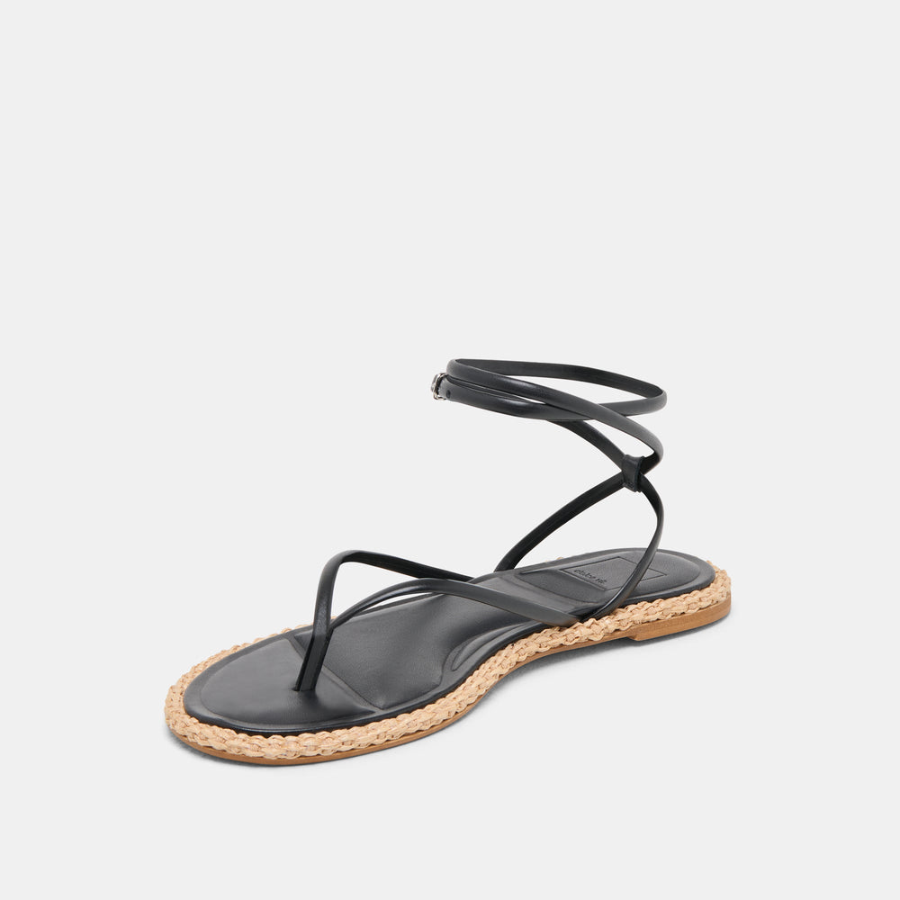 COVE SANDALS BLACK LEATHER