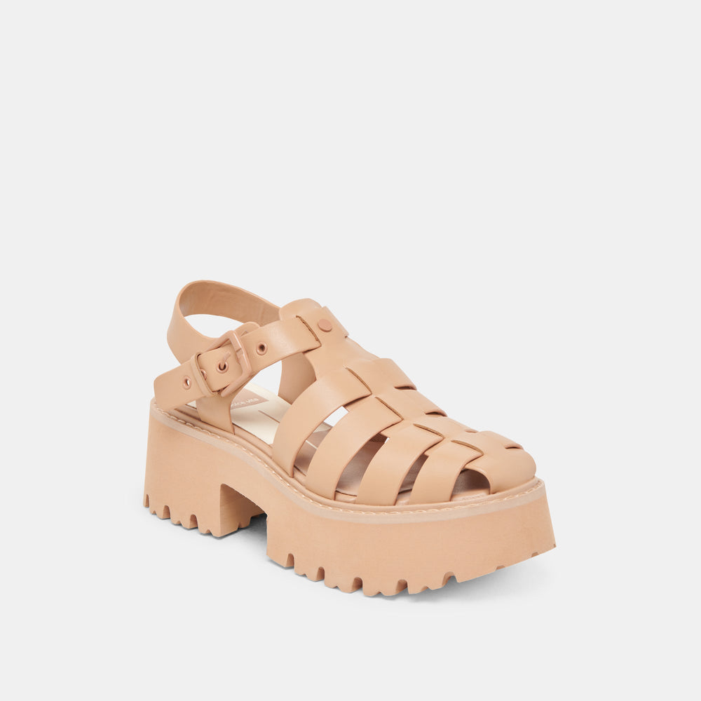 LASLY TONAL SANDALS CAFE LEATHER