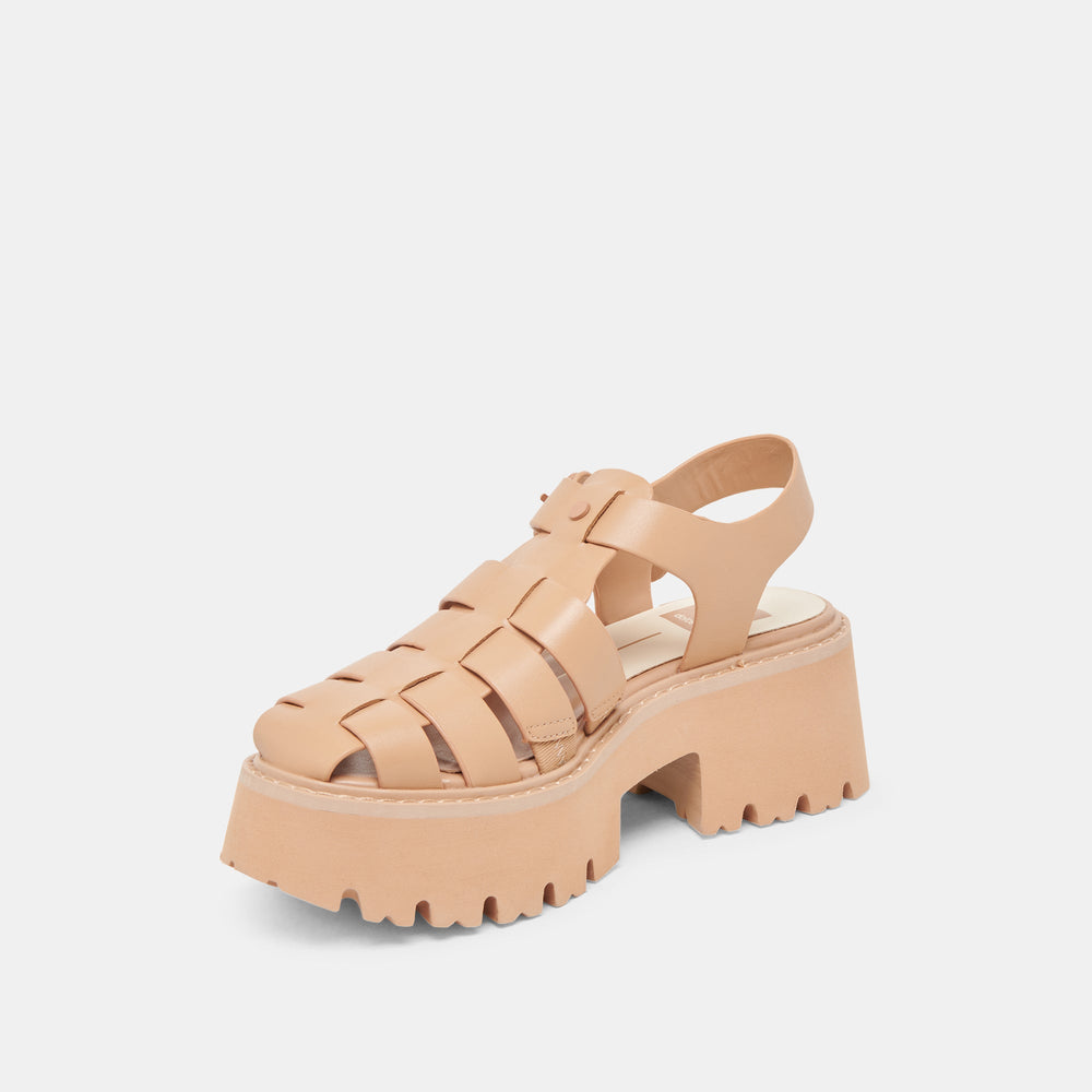 LASLY TONAL SANDALS CAFE LEATHER
