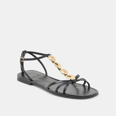 Faun Black Leather Sandals