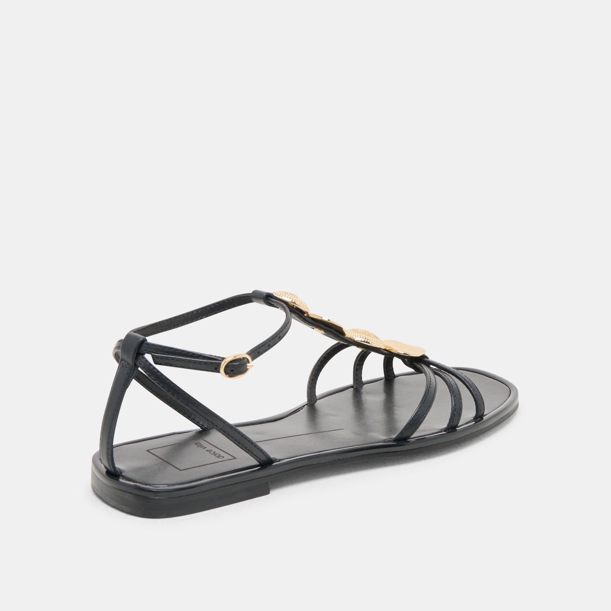 Faun Black Leather Sandals
