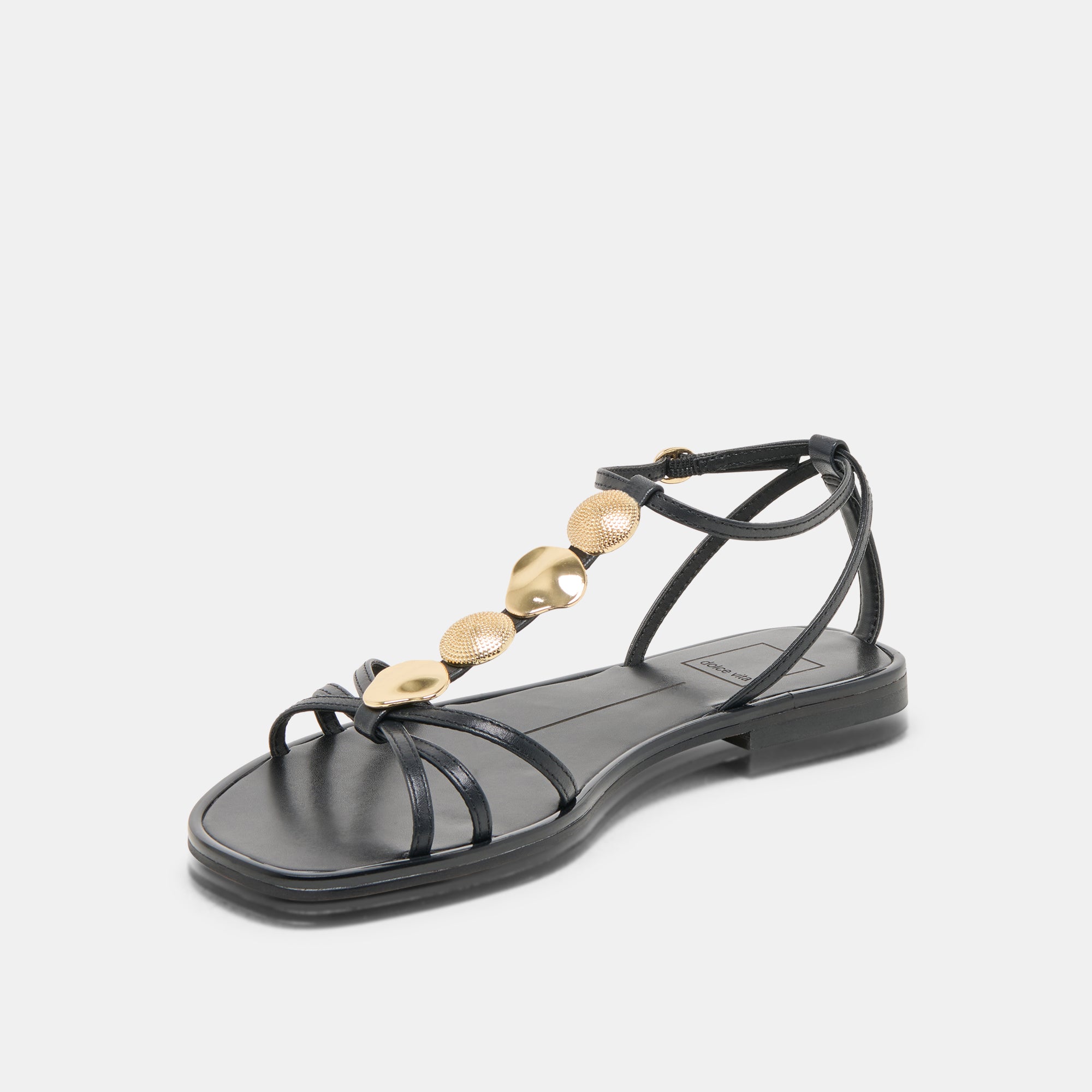 Faun Black Leather Sandals