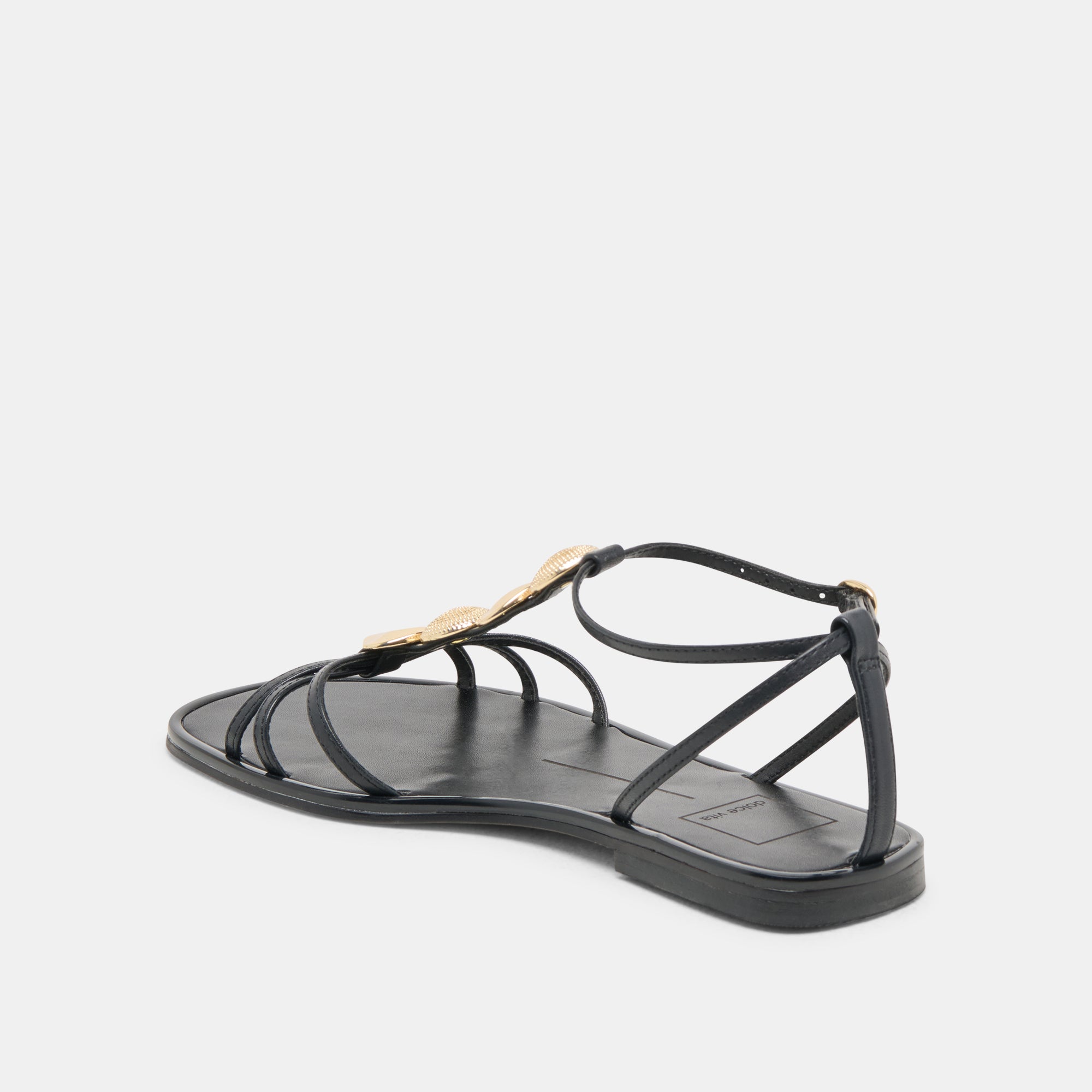 Faun Black Leather Sandals