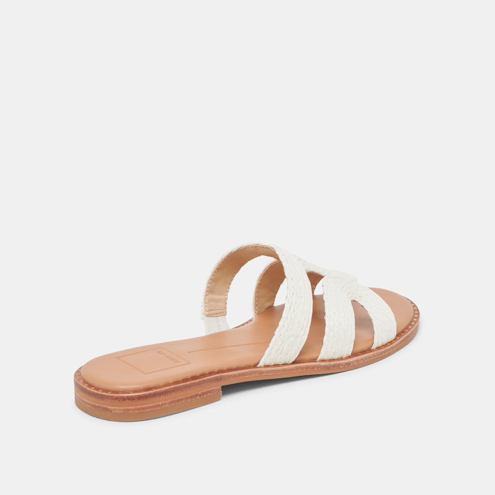 EMON SANDALS WHITE RAFFIA