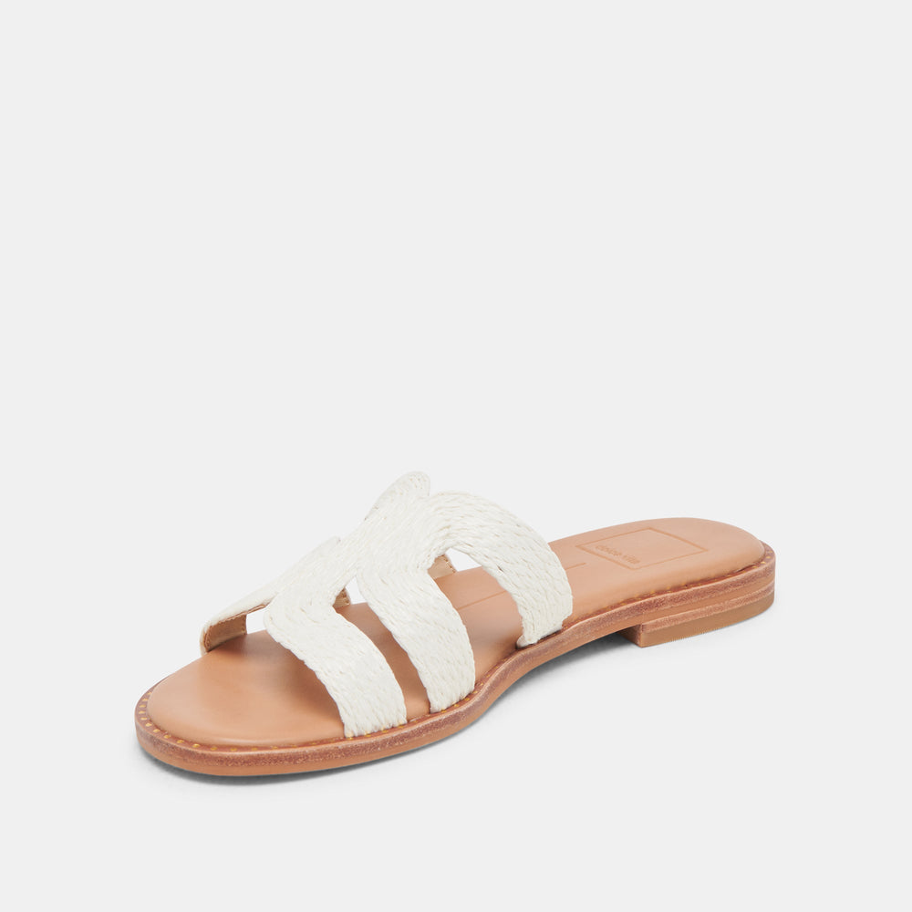 EMON SANDALS WHITE RAFFIA