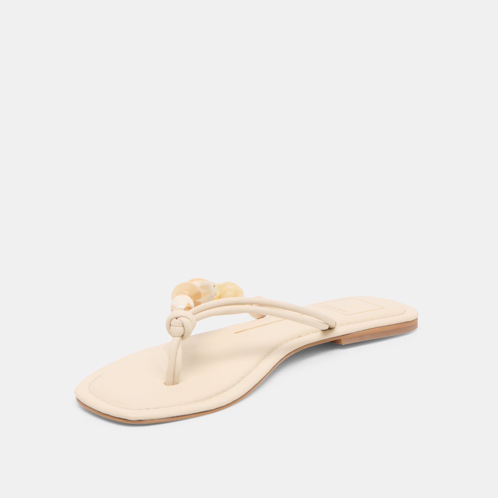 Cely Ivory Leather Sandals