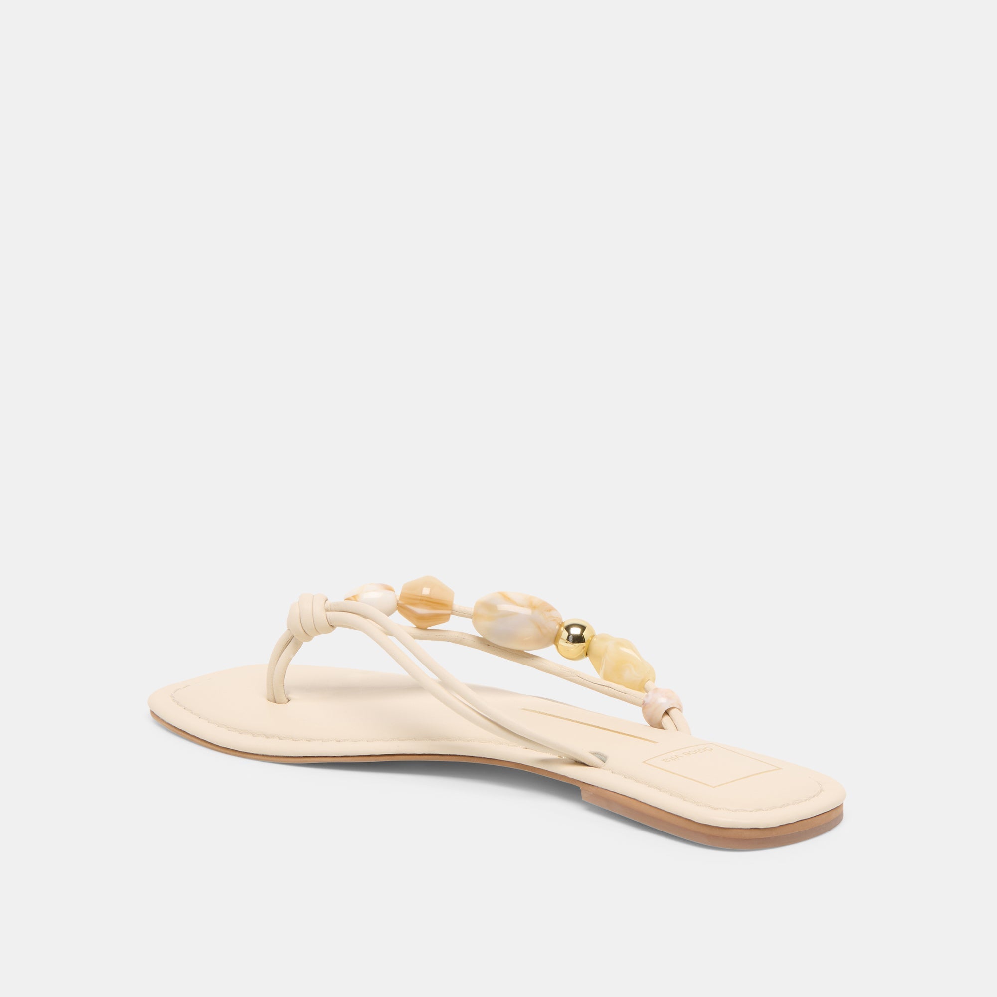 Cely Ivory Leather Sandals