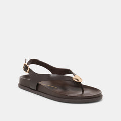Jony Dk Brown Leather Sandals