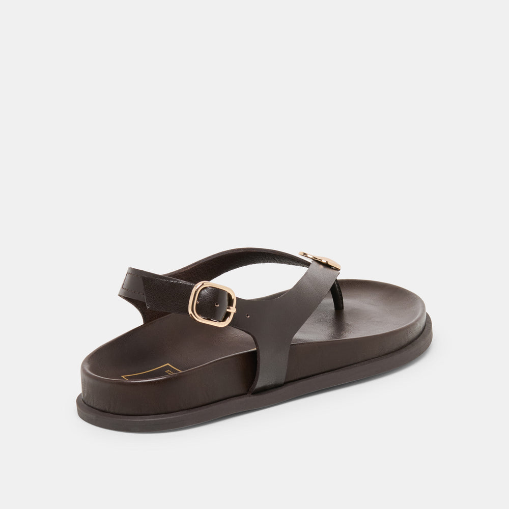 Jony Dk Brown Leather Sandals