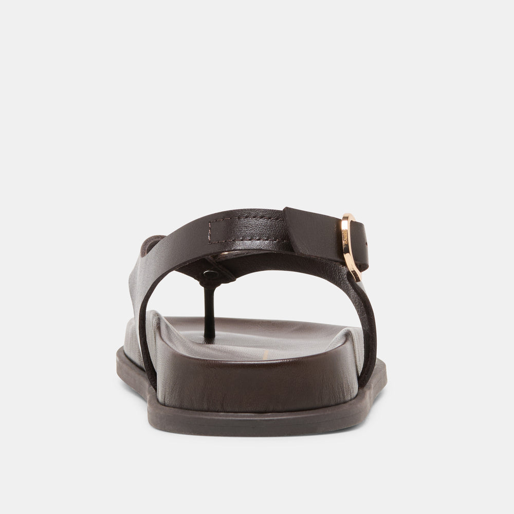 Jony Dk Brown Leather Sandals