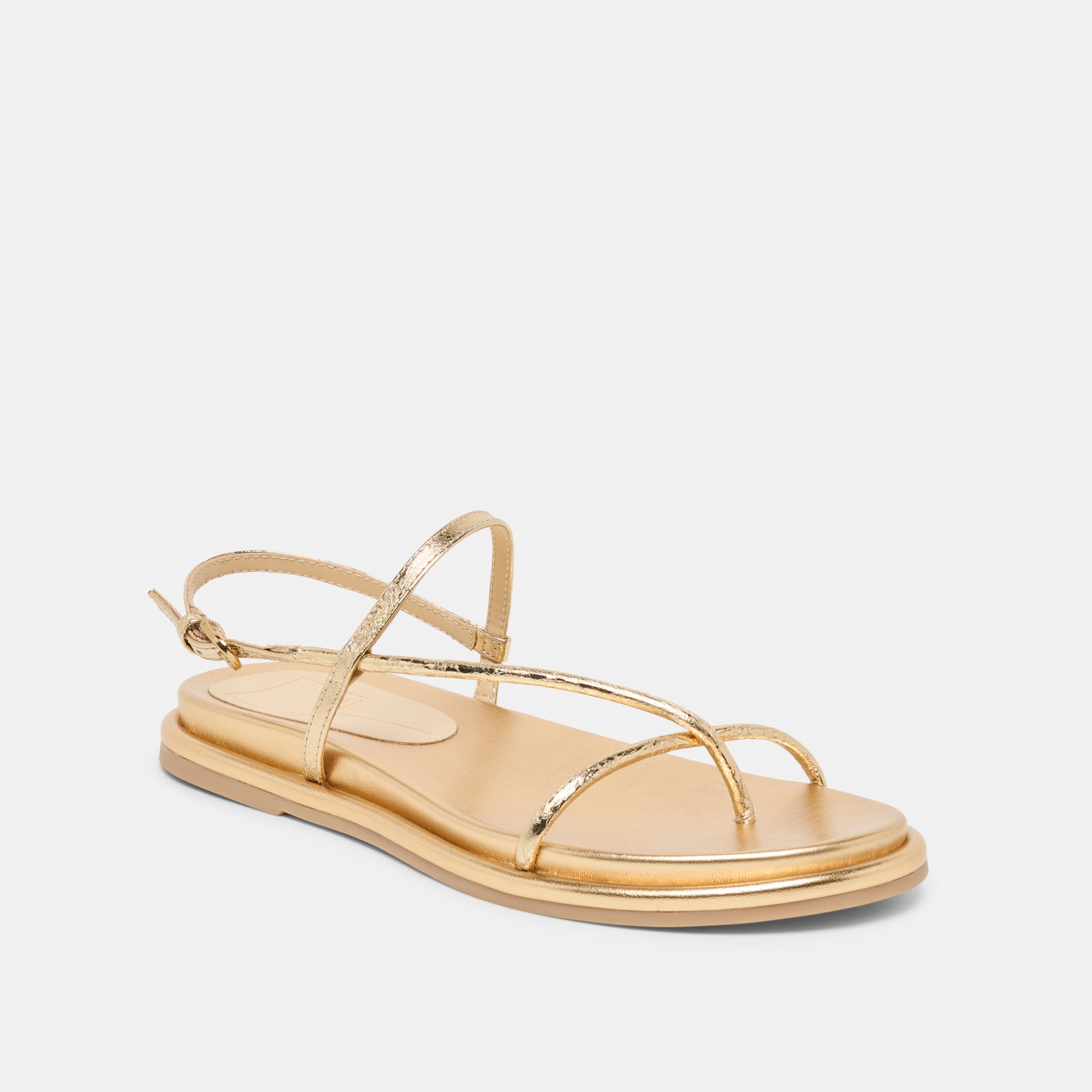 Dom Gold Distressed Leather Sandals