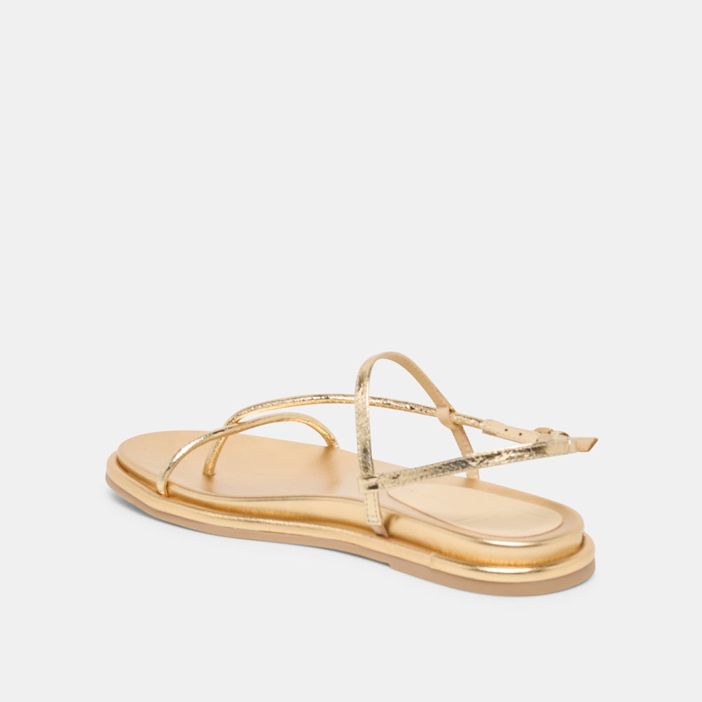 Dom Gold Distressed Leather Sandals