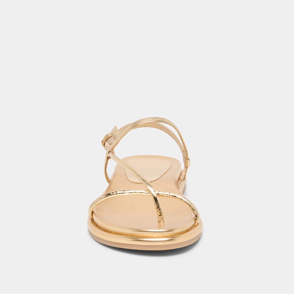 Dom Gold Distressed Leather Sandals