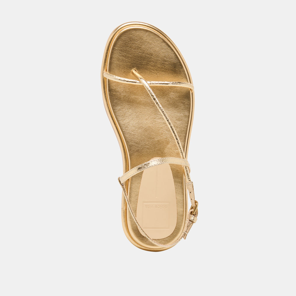 Dom Gold Distressed Leather Sandals