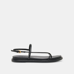 Dom Black Leather Sandals