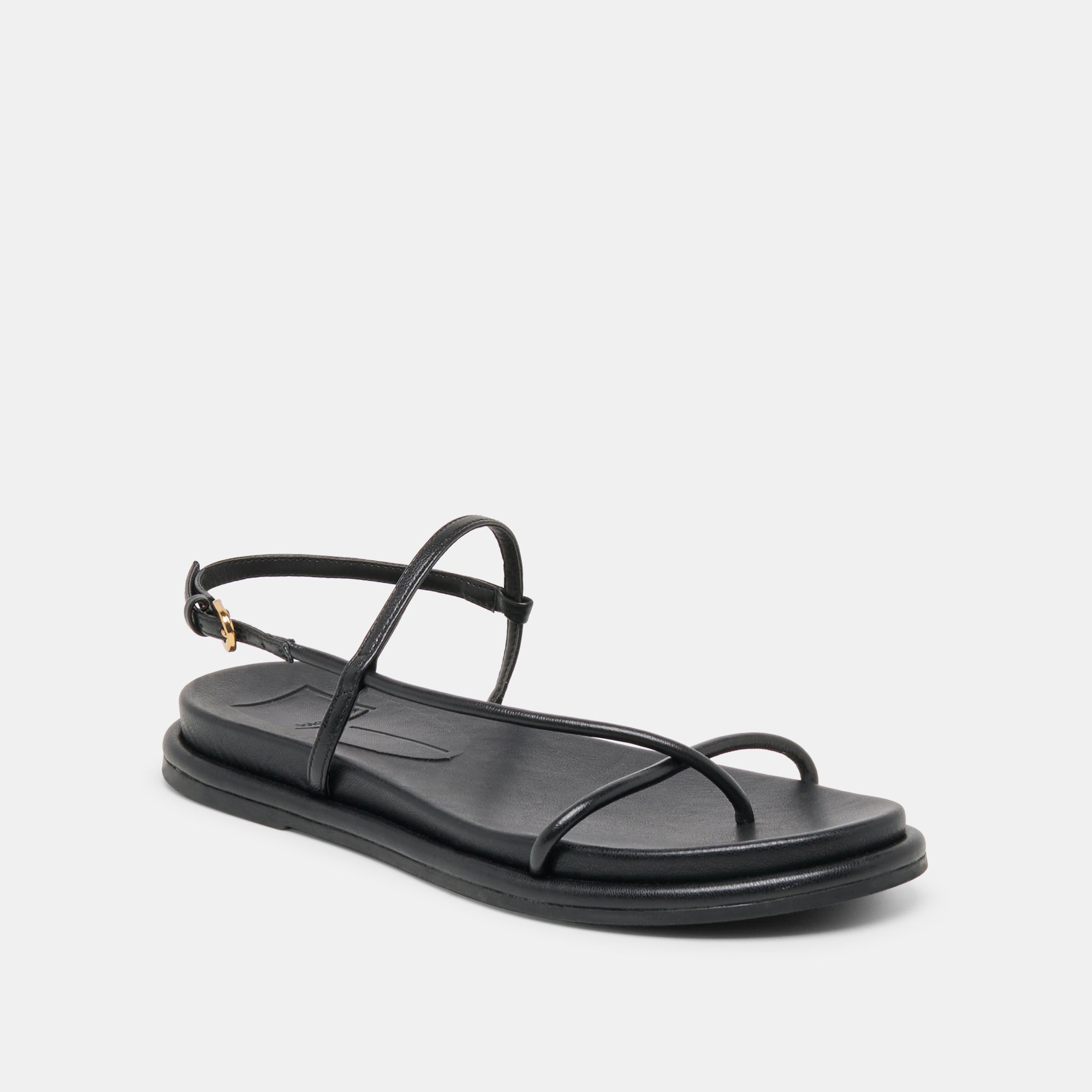 Dom Black Leather Sandals