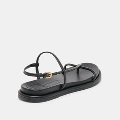 Dom Black Leather Sandals